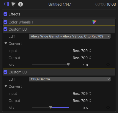 3d luts for final cut pro x