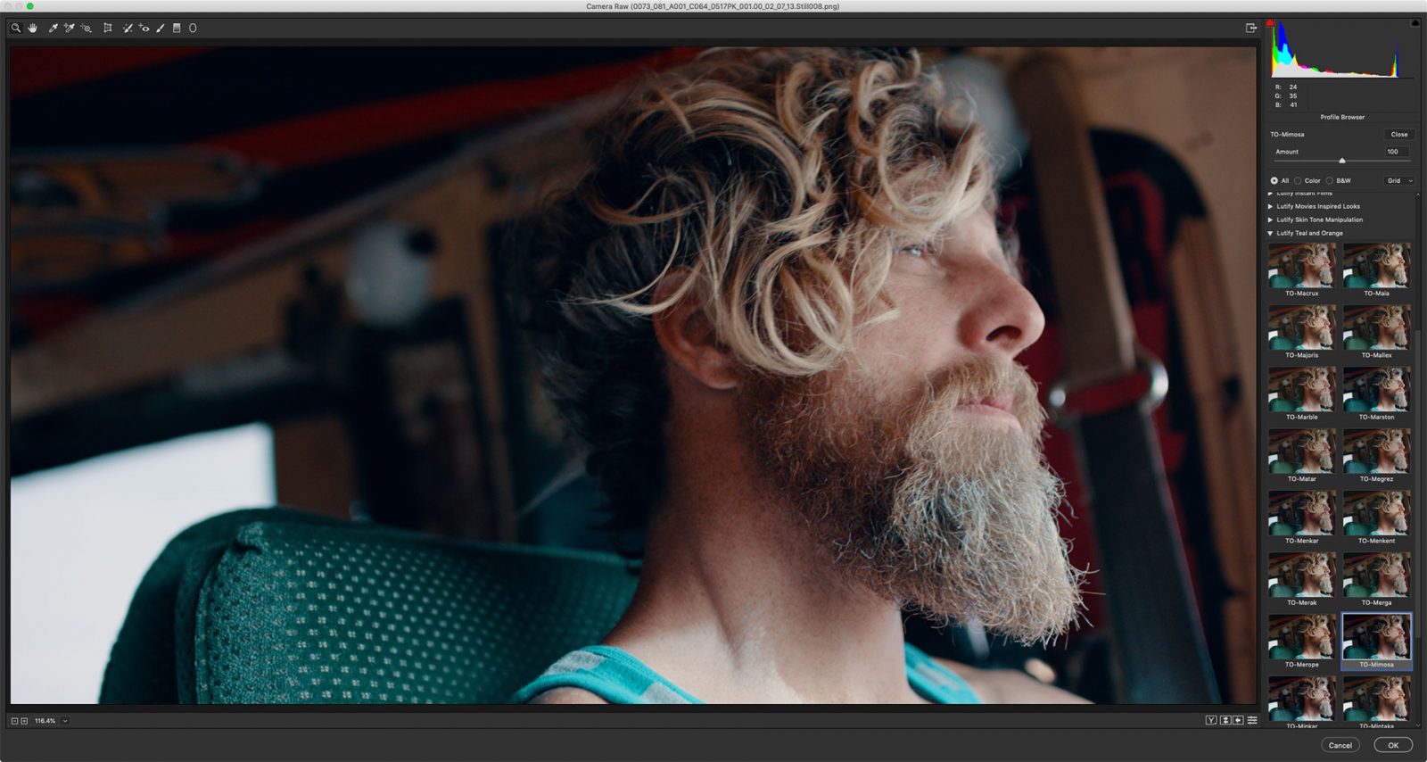 Lutify.me Color Grading in with a real time LUTs preview